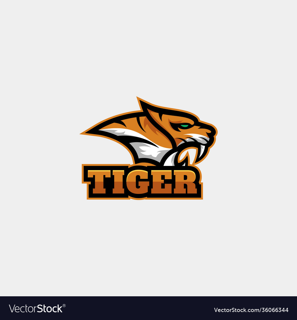 Tiger animal mascot logo esport team stock im vector image Tiger animal mascot logo esport team stock im