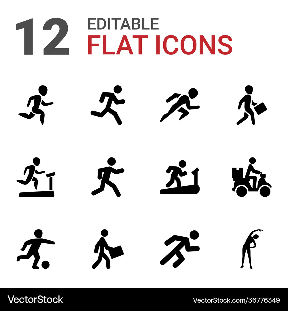 12 runner icons Royalty Free Vector Image - VectorStock