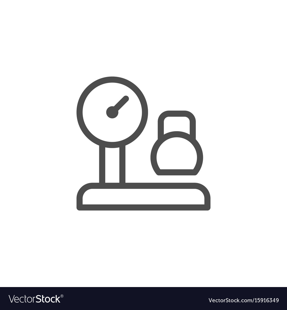 Cargo weighing line icon Royalty Free Vector Image