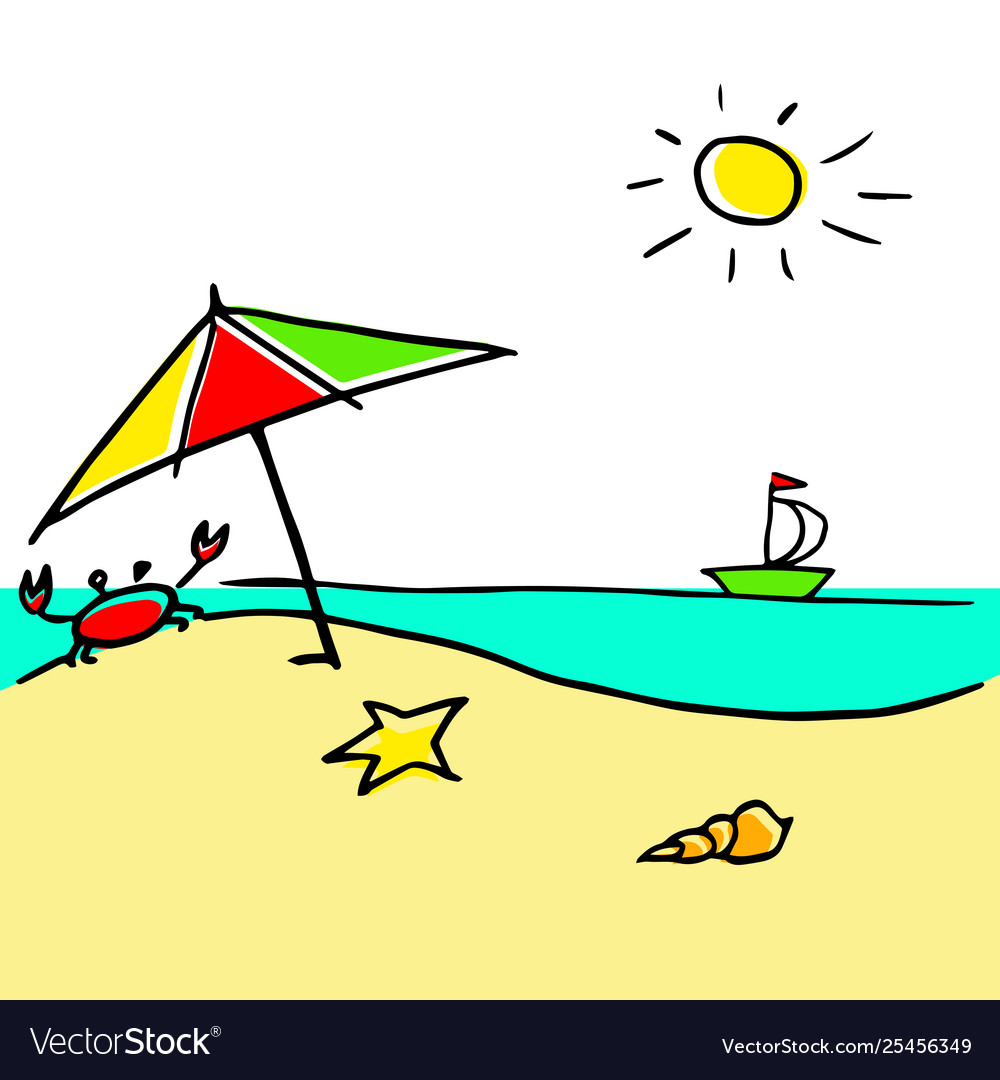 Cool Sunny A Beach Royalty Free Vector Image - Vectorstock