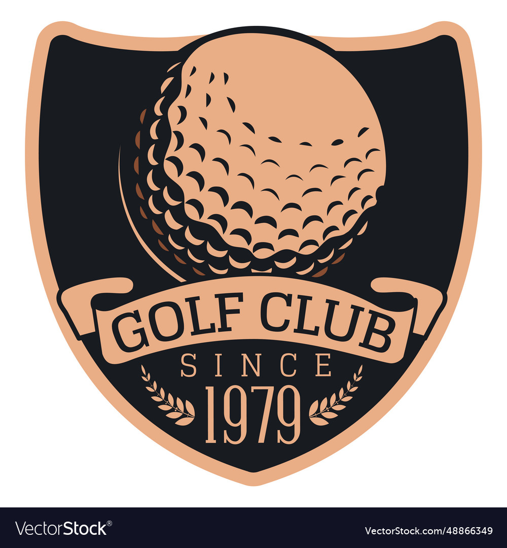 Golf club since 1979 ball branch logo Royalty Free Vector