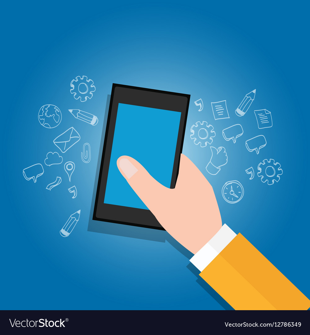 Hand holding mobile devices get access to open