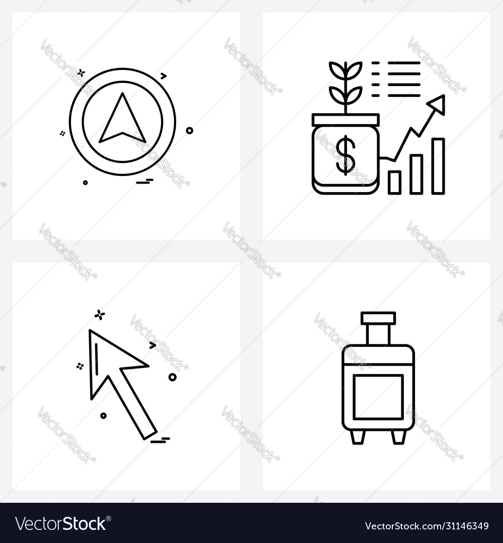 Isolated symbols set 4 simple line icons