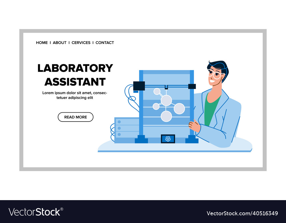 Laboratory assistant making experiment vector image Laboratory assistant making experiment