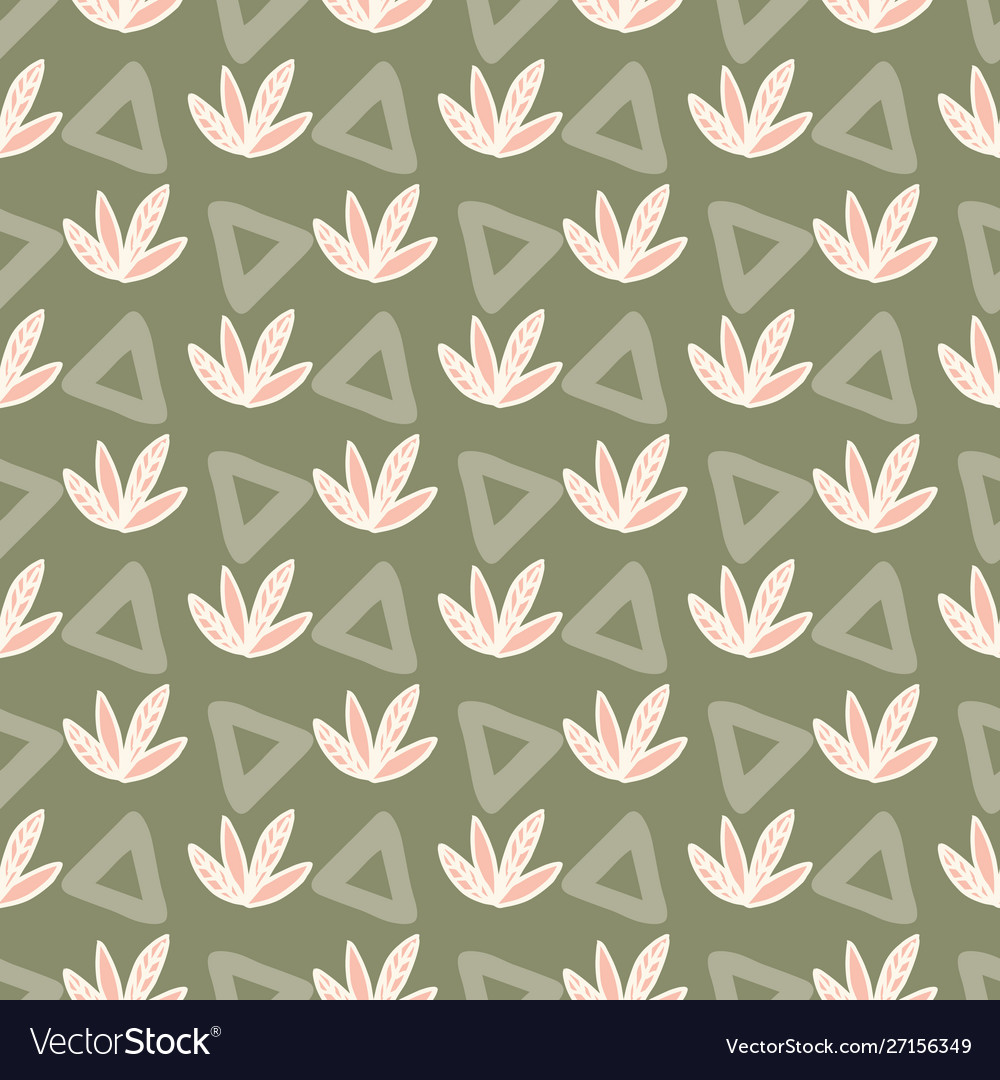 Leaves triangle seamless repeat pattern design Vector Image Leaves triangle seamless repeat pattern design