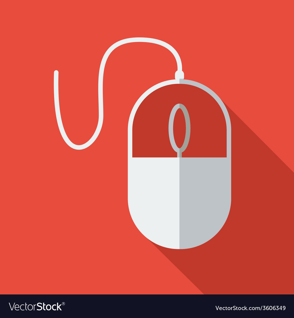 Modern flat design concept icon computer mouse