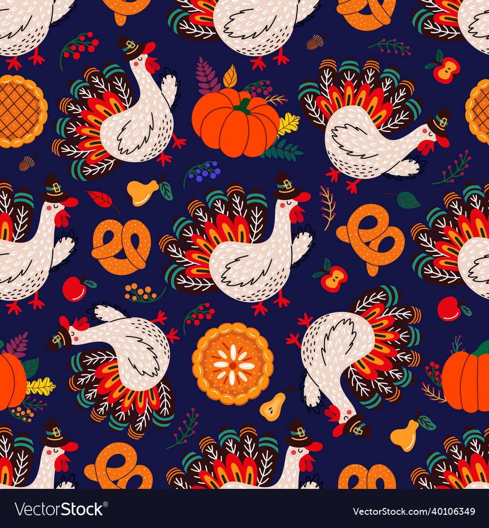 Pattern of thanksgiving day symbols Royalty Free Vector