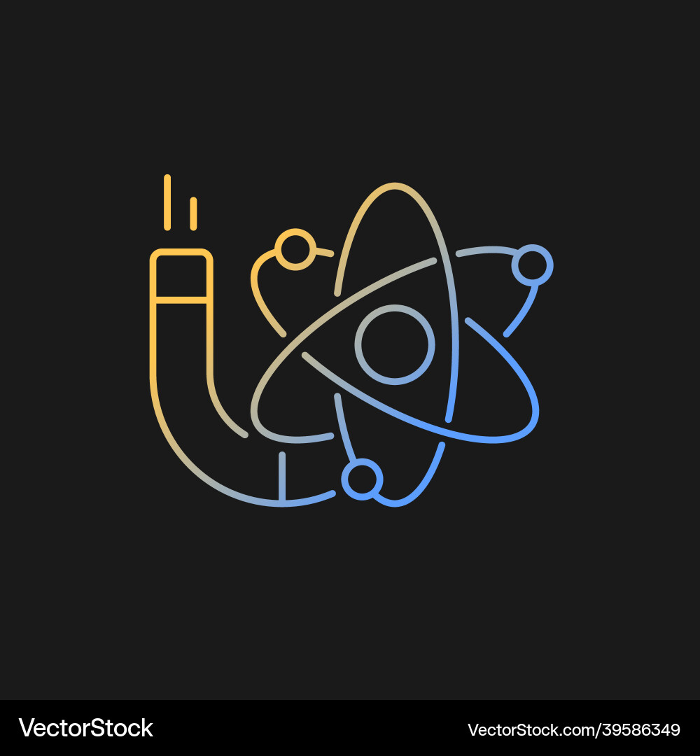 Physics gradient icon for dark theme Royalty Free Vector