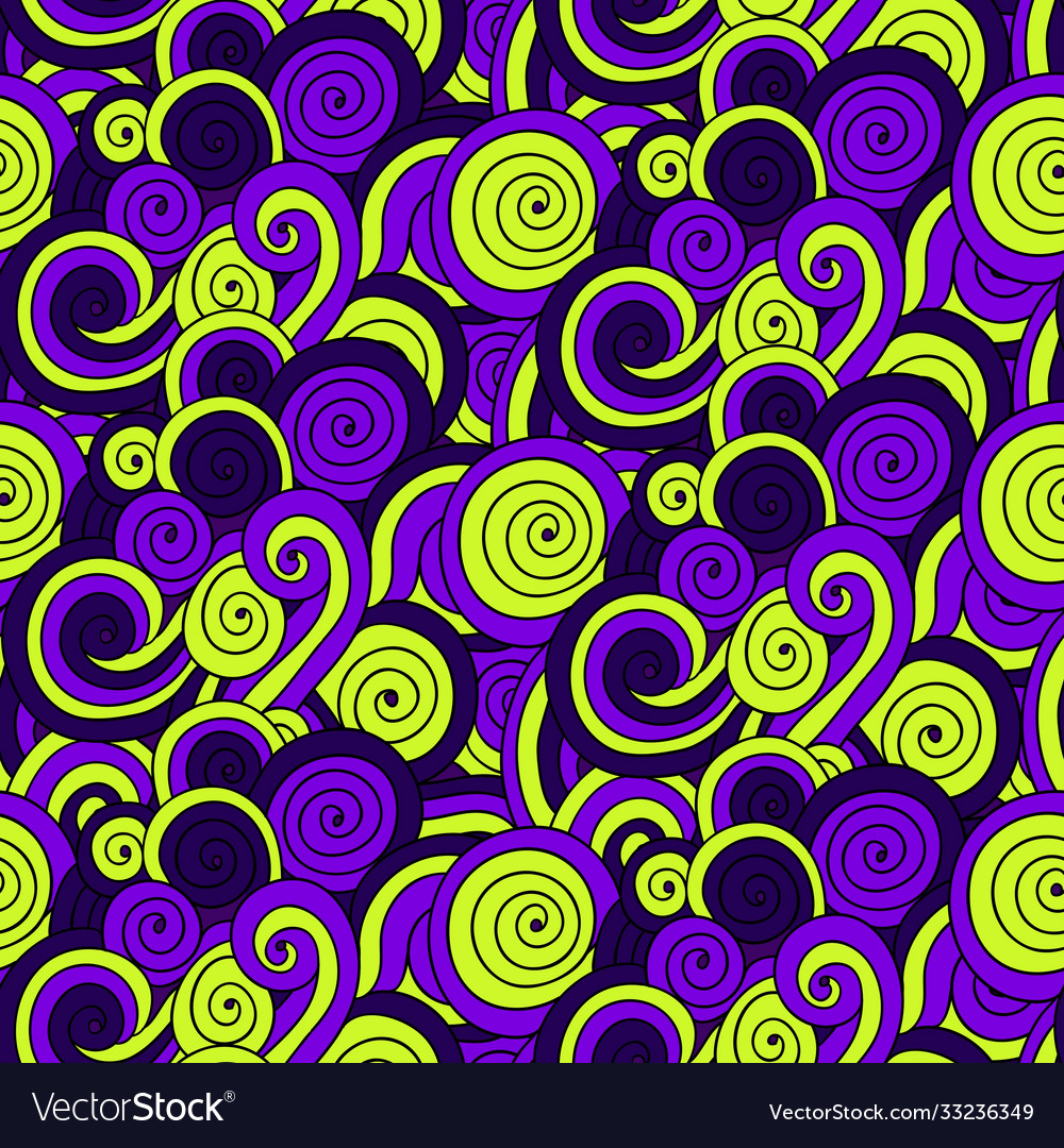 Seamless pattern with curly abstract elements
