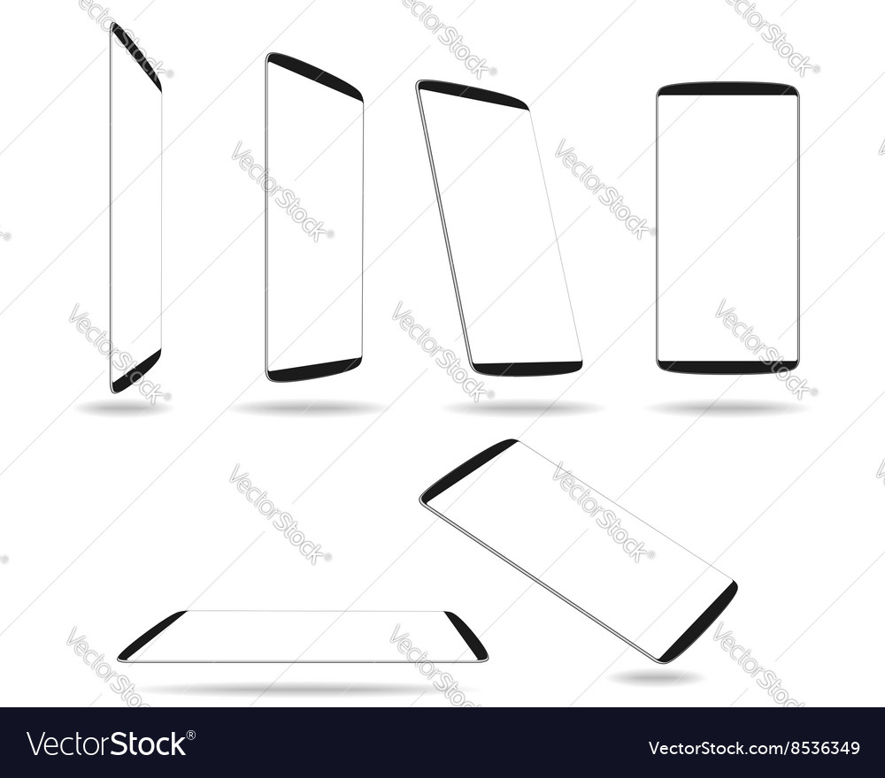 Set new smartphones different angles views