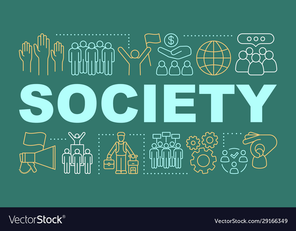 Society Word Concepts Banner Social Unity And Vector Image