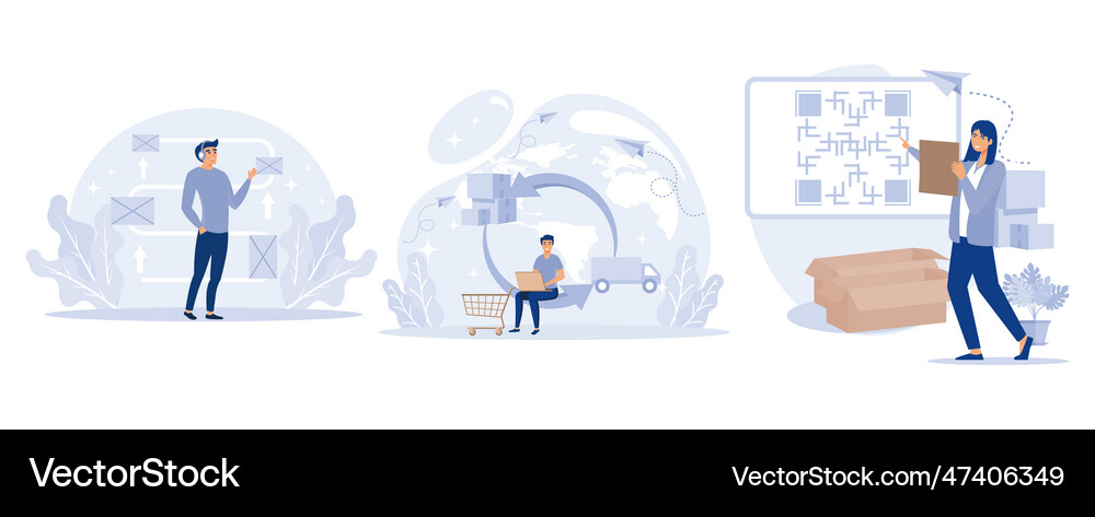 Warehouse modern technology concept Royalty Free Vector