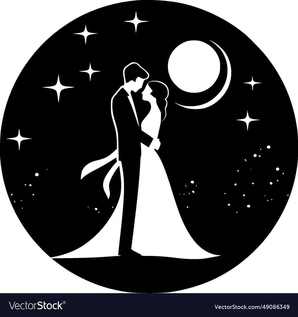 Wedding - black and white isolated icon