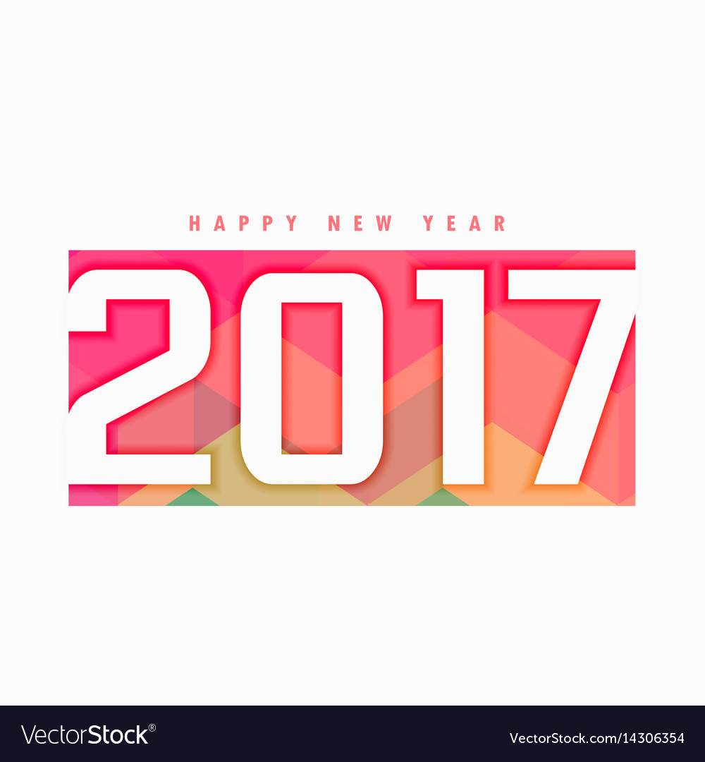 2017 new year text style with colorful backdrop