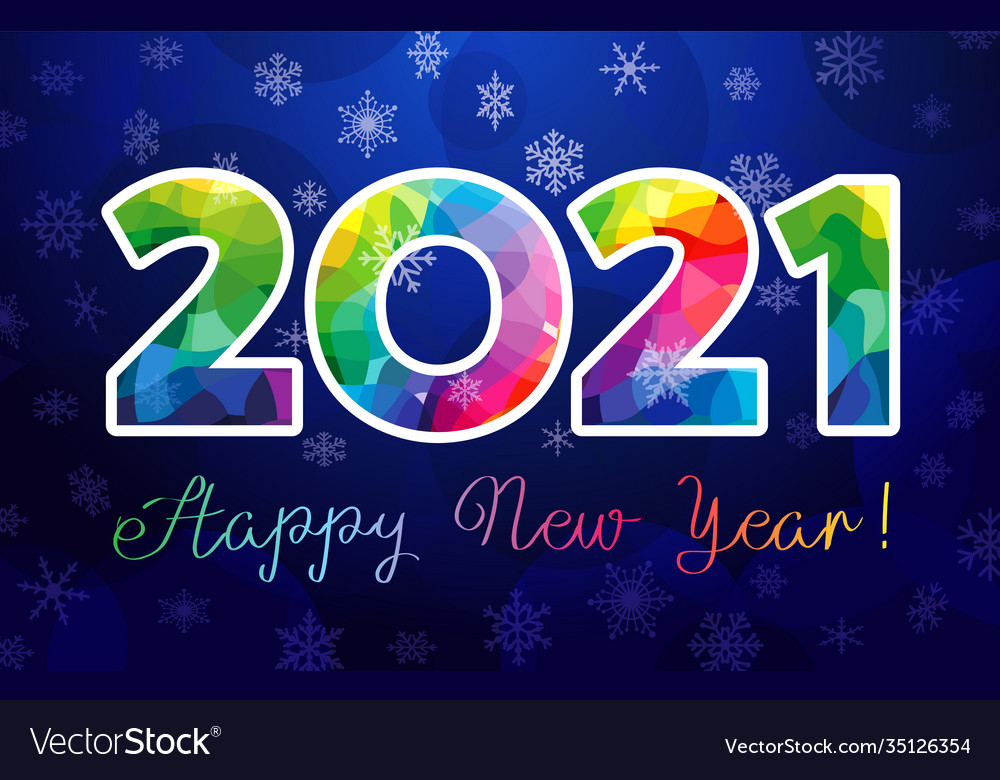 2021 facet colored night background Royalty Free Vector