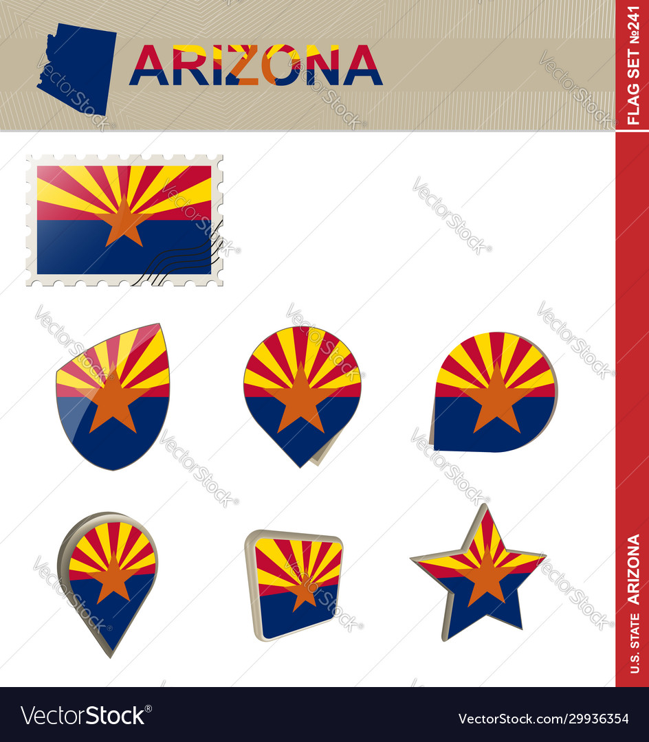 Arizona flag set 241 Royalty Free Vector Image