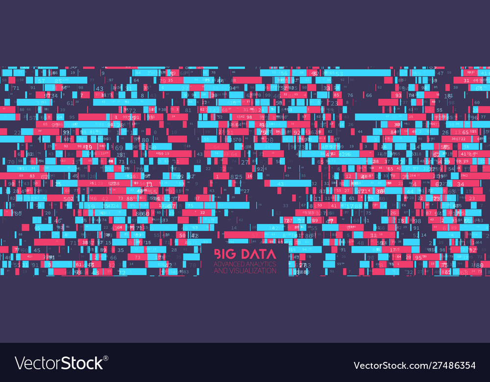 Big data colorful visualization futuristic vector image Big data colorful visualization futuristic