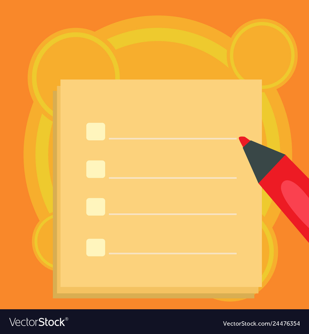Blank checklist sheet piling with tick box vector image Blank checklist sheet piling with tick box