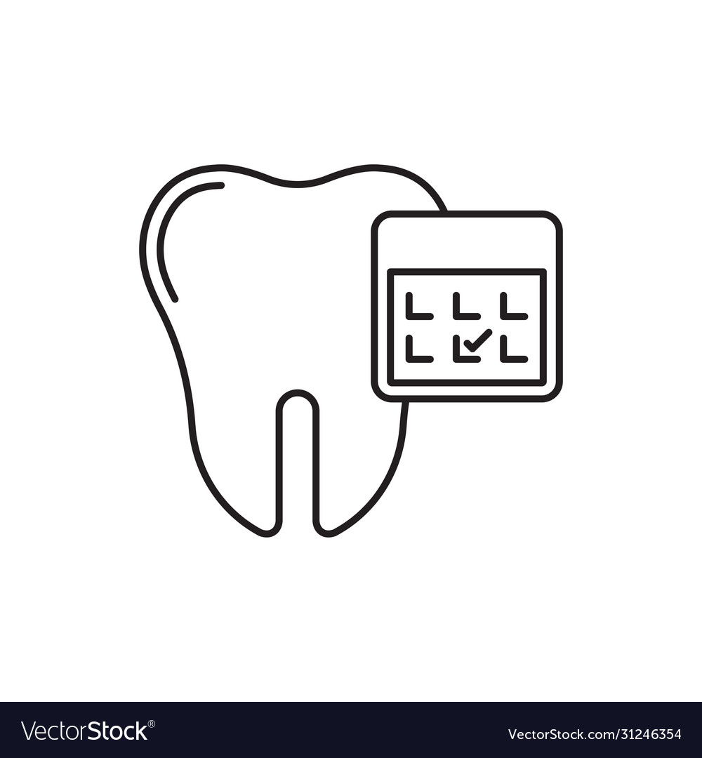 Calendar with tooth icon symbol isolated on white