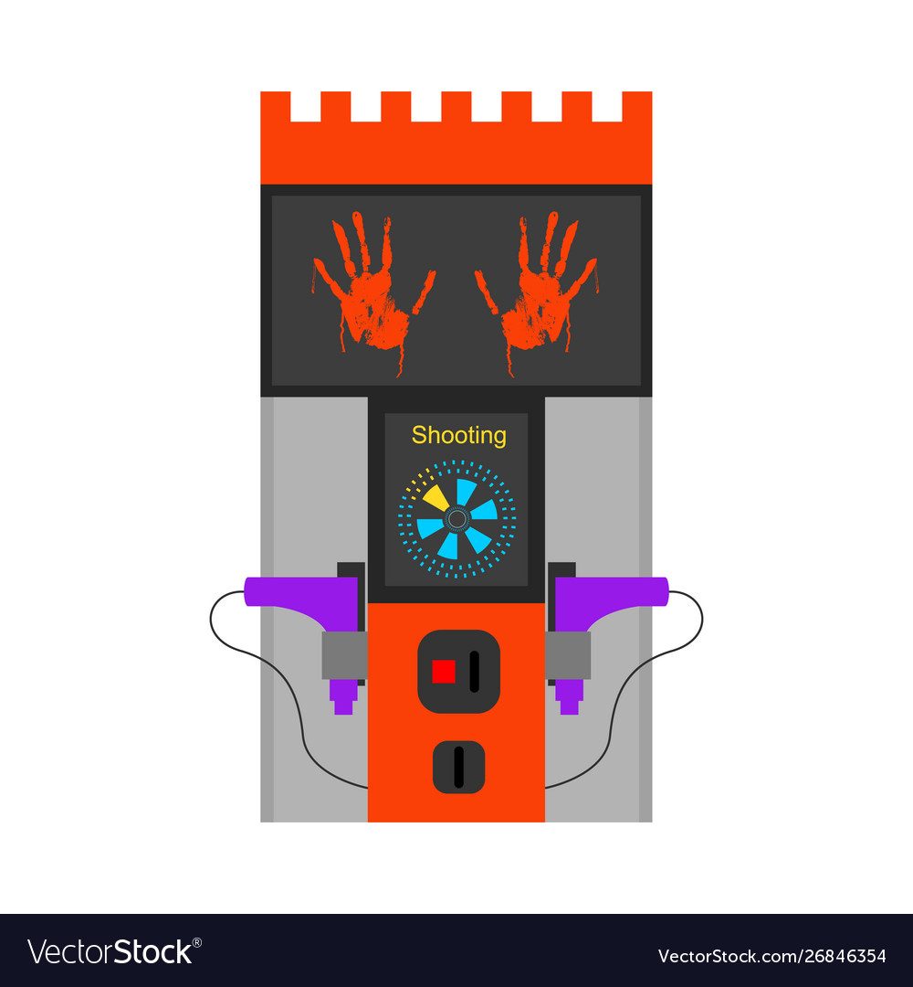 Cartoon Farbe Spiel Maschine und Waffen auf einem weißen vector image Cartoon Farbe Spiel Maschine und Waffen auf einem weißen