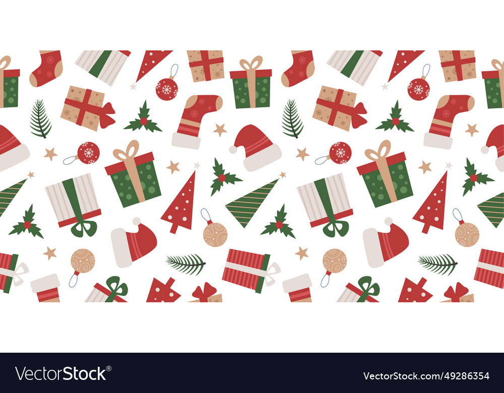 Christmas and new years day seamless pattern Vector Image
