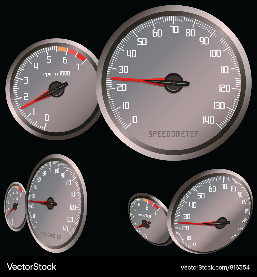 Colorful Speedometer Set Royalty Free Vector Image