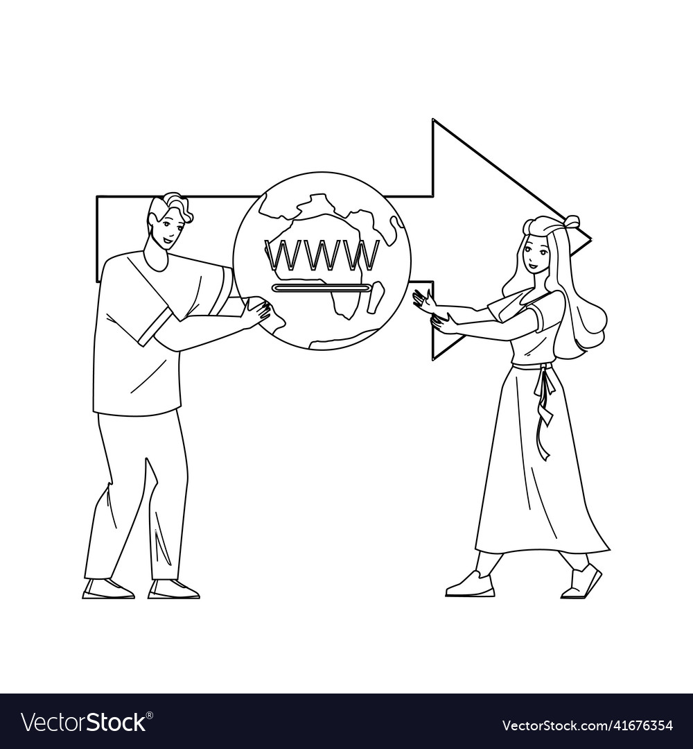 Domain transfer and change internet hosting vector image Domain transfer and change internet hosting