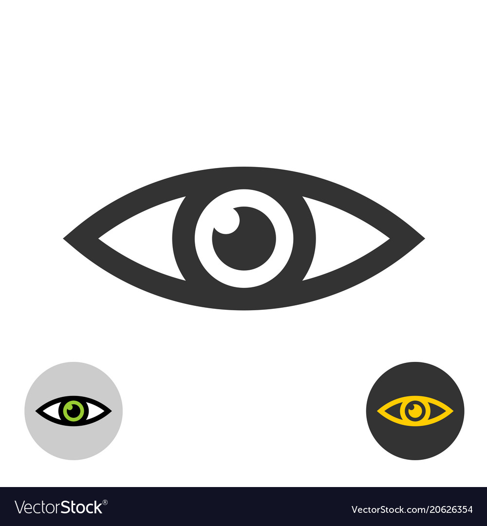 Eye icon simple black line style symbol