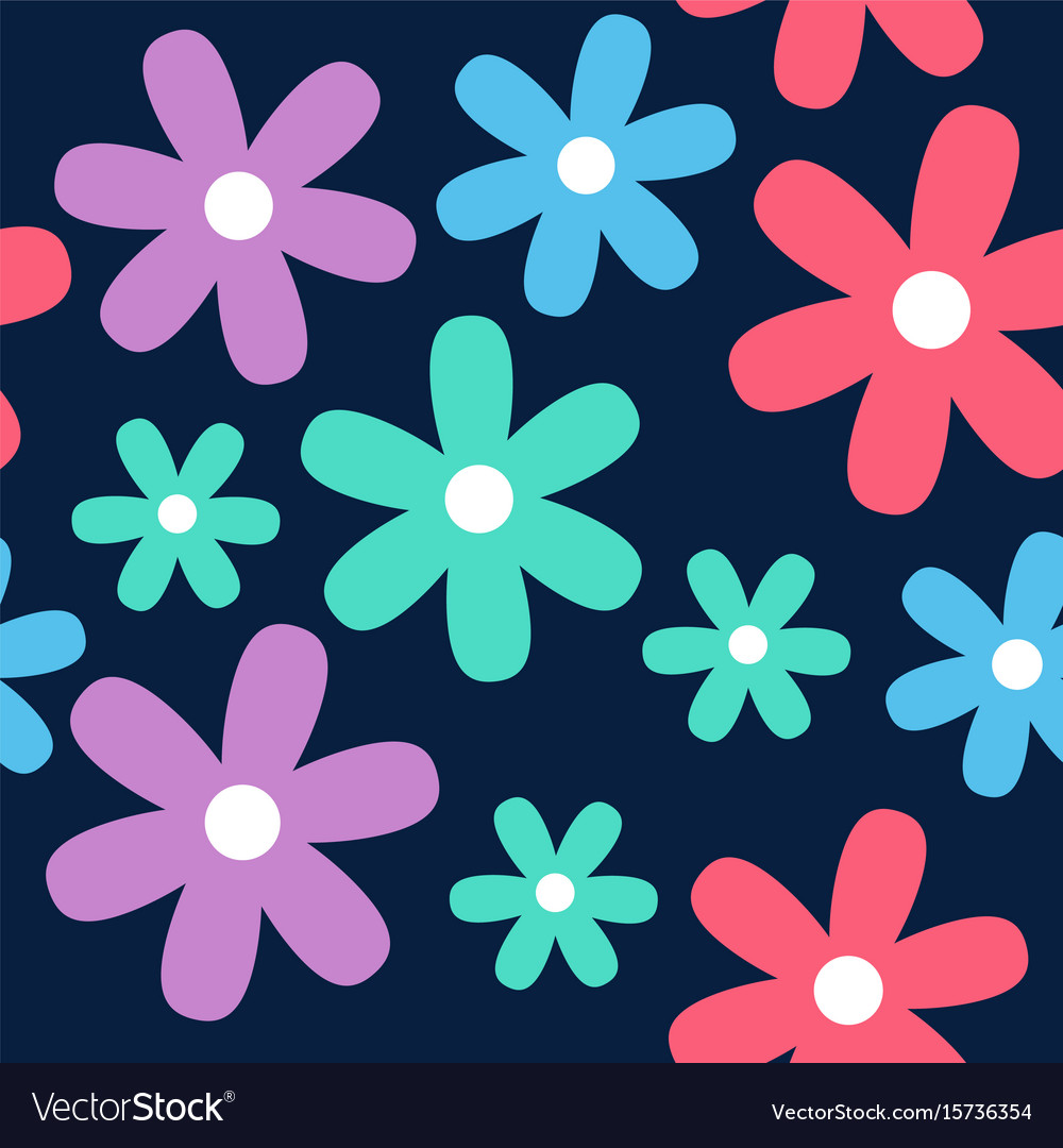 Floral daisy seamless background Royalty Free Vector Image