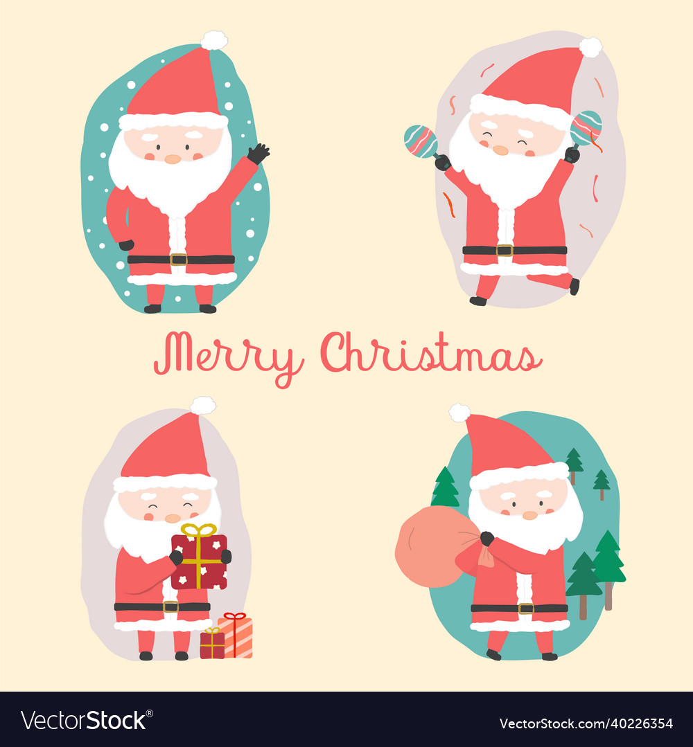 Merry christmas with santa claus character