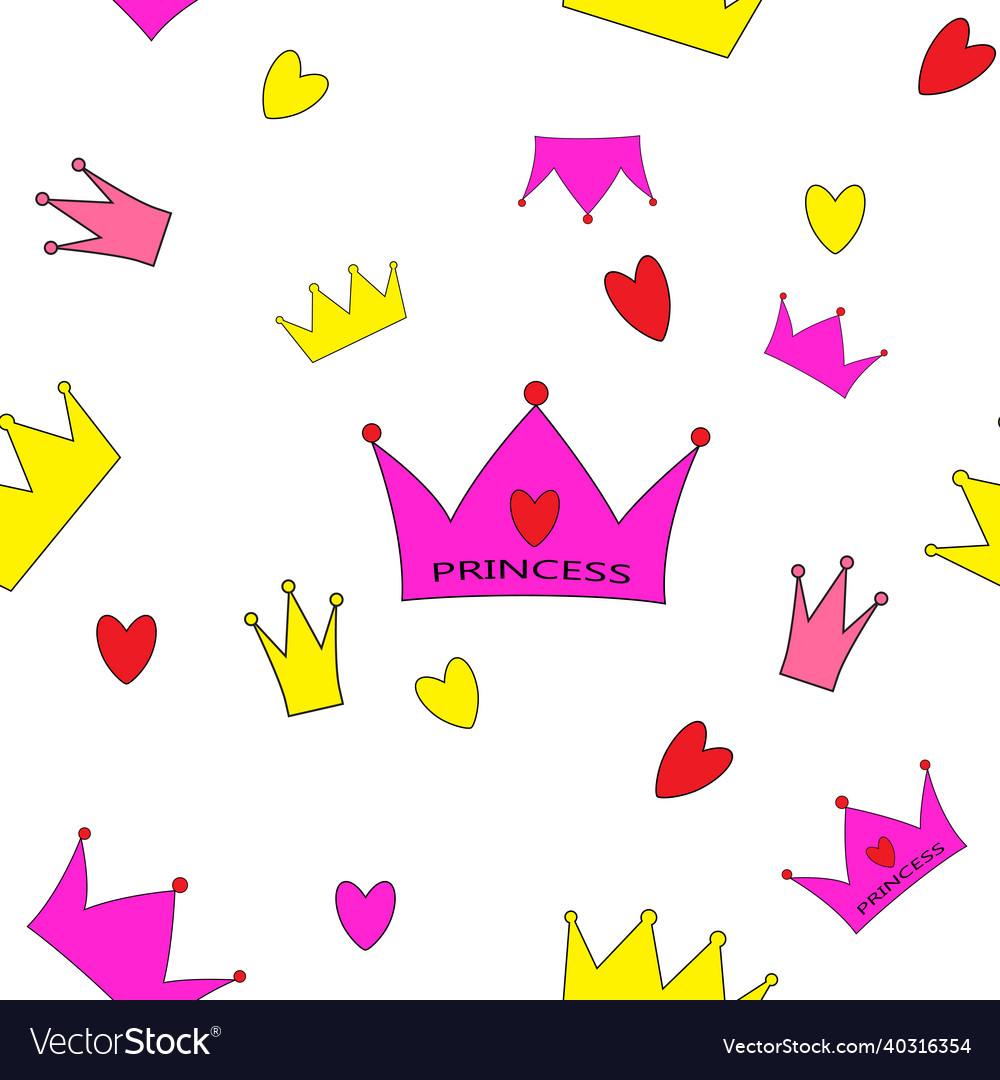 Princess seamless pattern background