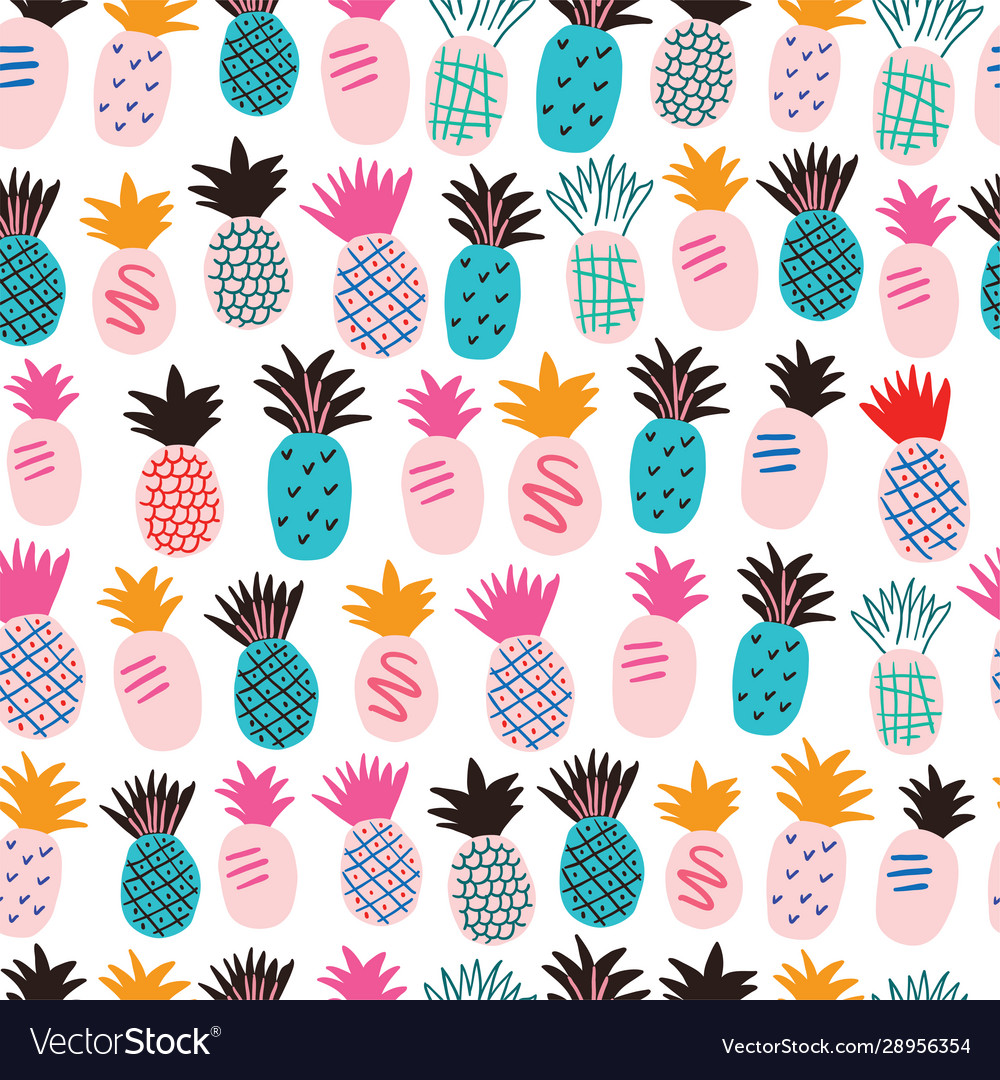 Nahtloses Muster mit tropischen Früchten - Ananas
