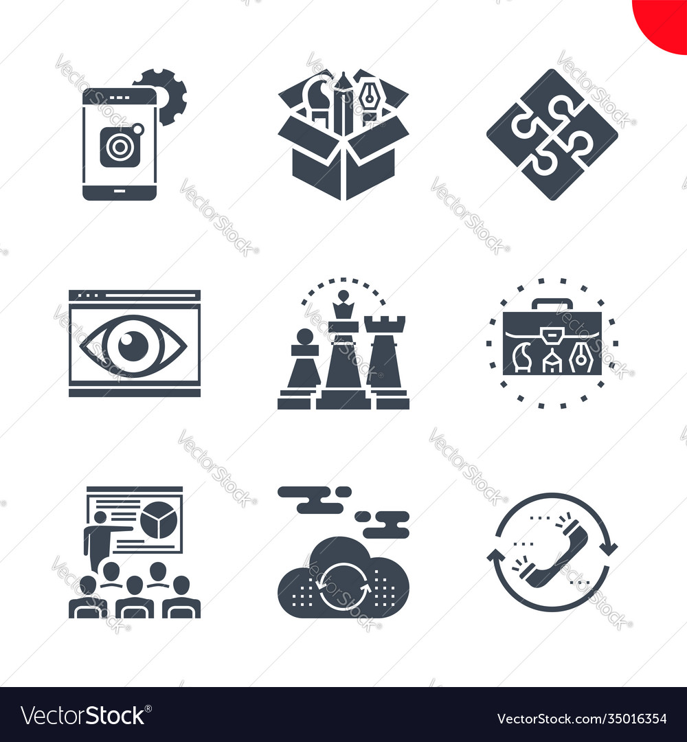 Seo and web opimization icons set