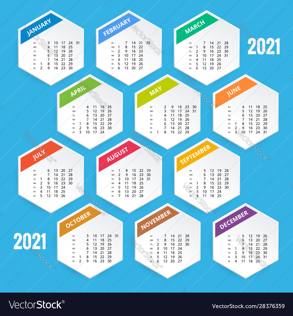 2021 calendar print template with place for photo Vector Image