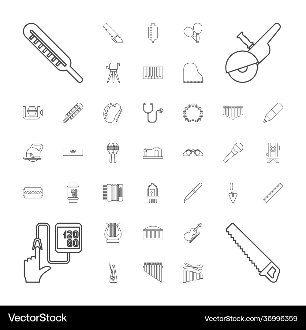 37 instrument icons Royalty Free Vector Image - VectorStock