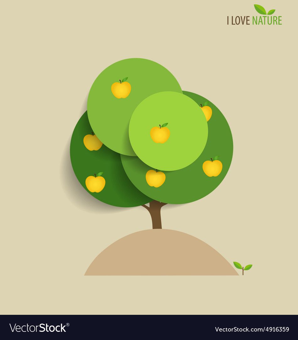 Abstract tree with apples