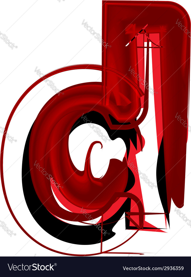 Artistic Font Letter D Royalty Free Vector Image