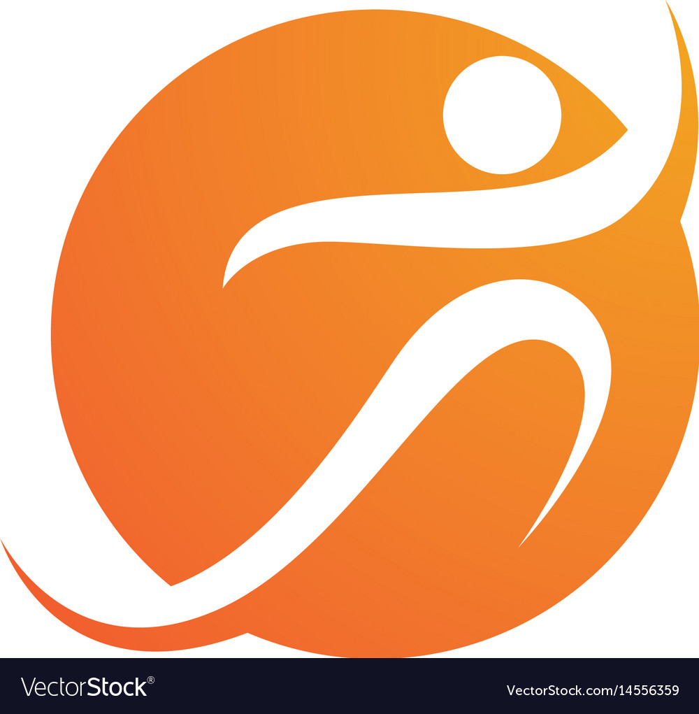 Human character logo sign Royalty Free Vector Image