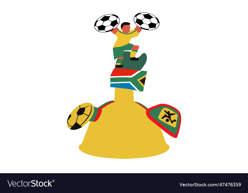 Makarapa Südafrika Hut Kultur Kopfschmuck vector image Makarapa Südafrika Hut Kultur Kopfschmuck
