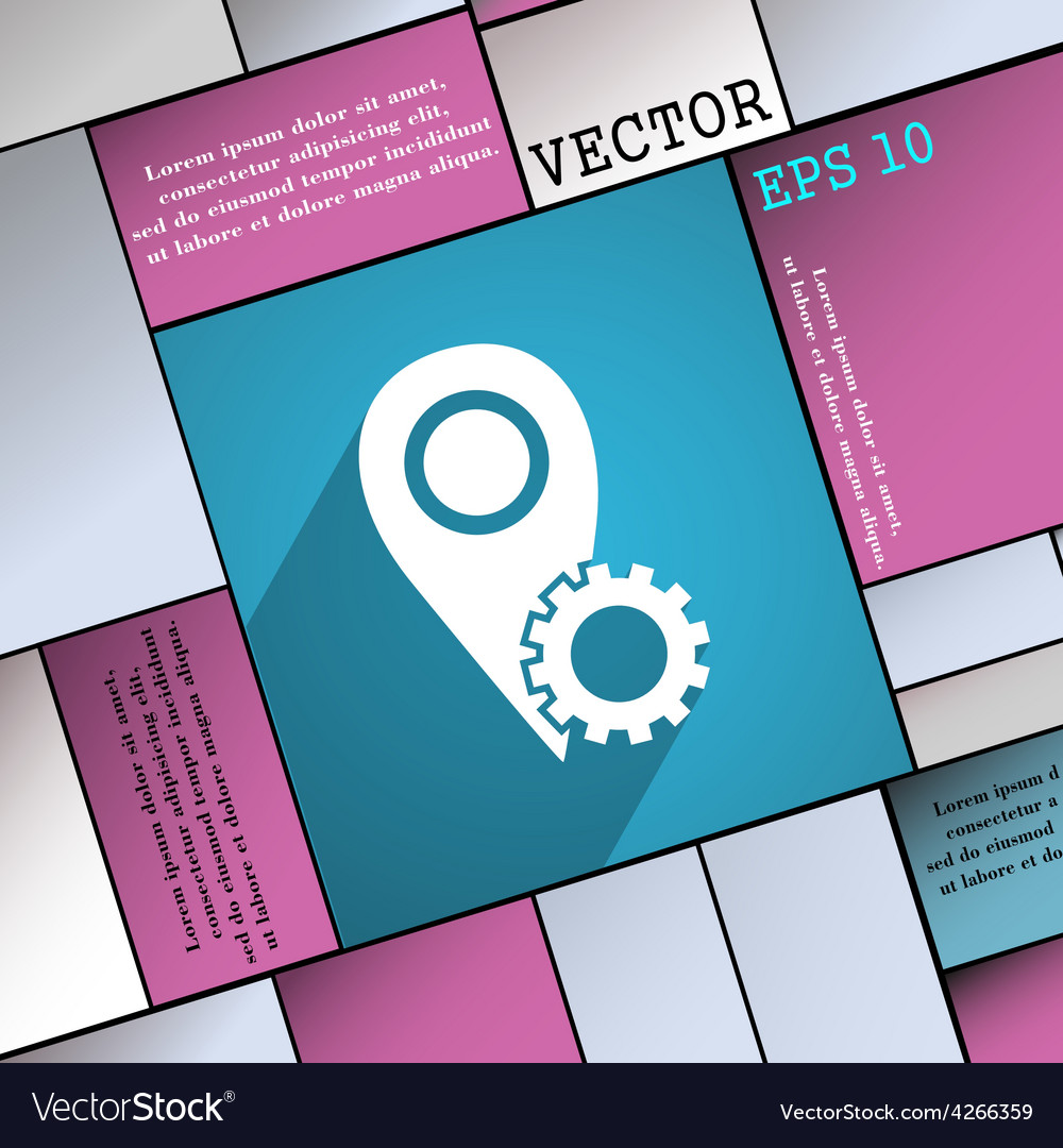 Map pointer setting icon symbol flat modern web