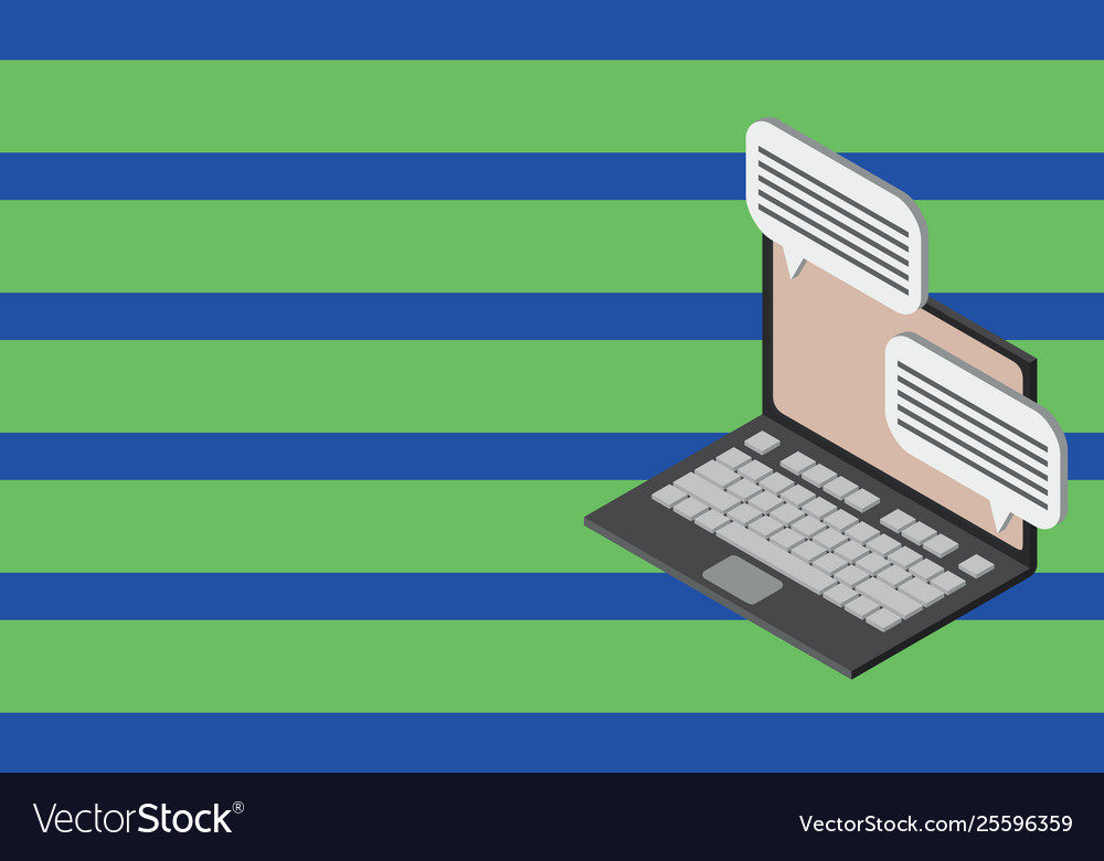 Open laptop receiving messages portable computer Vector Image Open laptop receiving messages portable computer