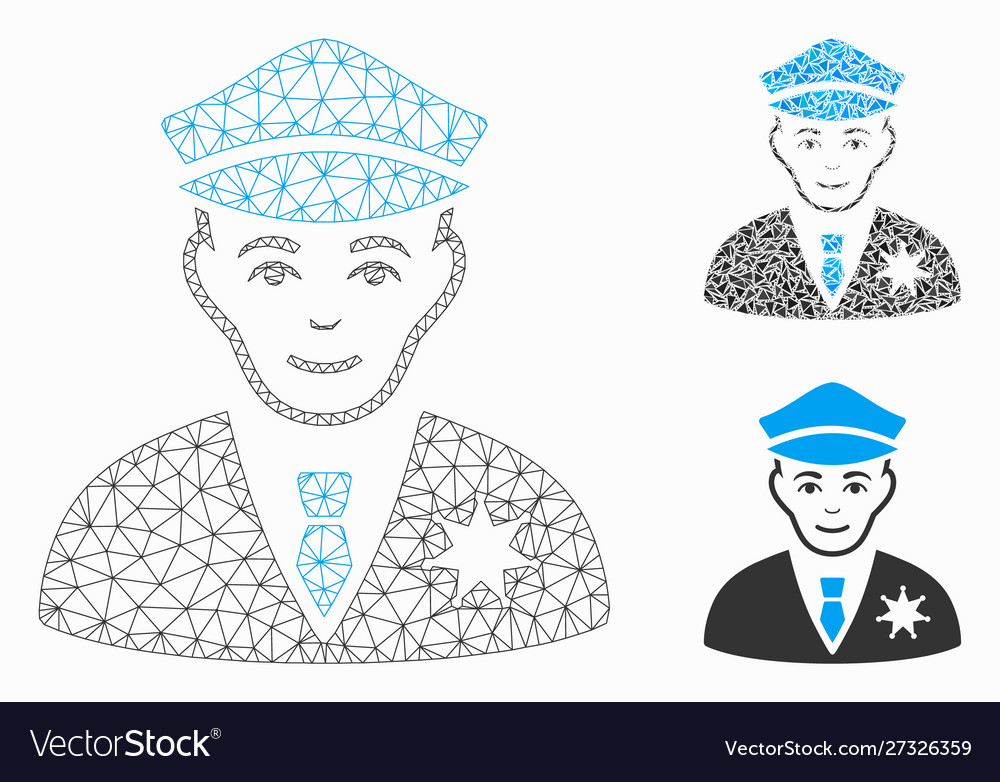 Sheriff mesh network model and triangle Vector Image Sheriff mesh network model and triangle