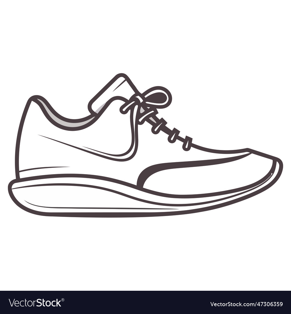 Sports shoe icon design with shoelace outline Vector Image