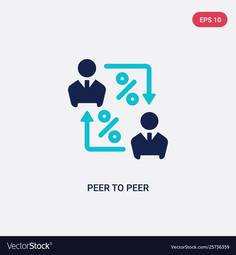 Two color peer to icon from blockchain vector image Two color peer to icon from blockchain