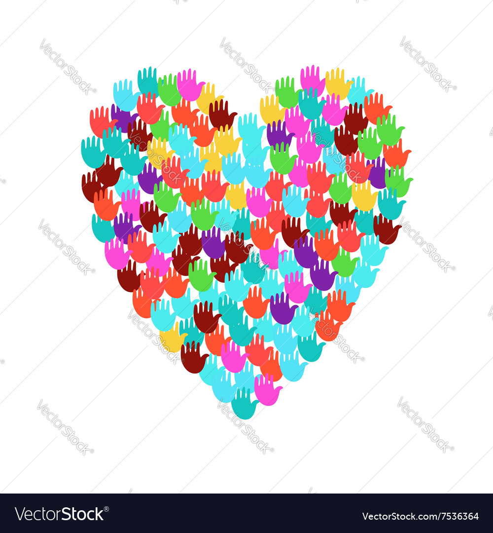 Big heart shape filled with hands