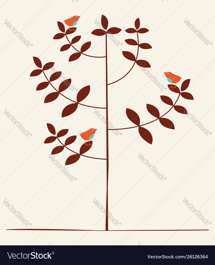 Birds on tree vector image Birds on tree