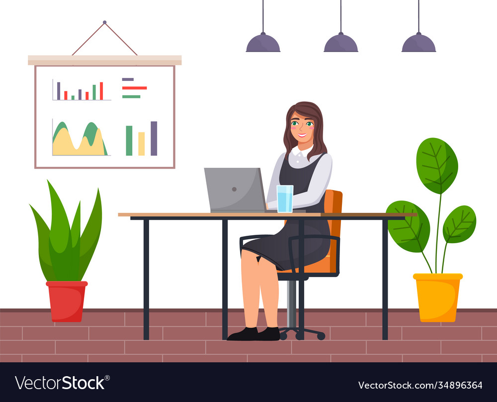 Business employees on their workspace co-worker Vector Image