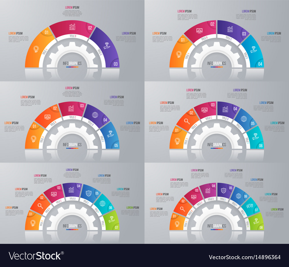 Collection circle chart templates Royalty Free Vector Image