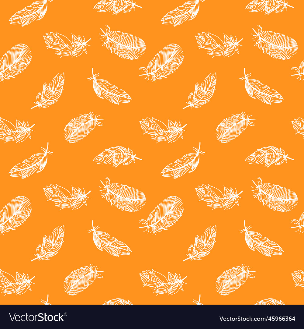 Feather Pattern on Orange