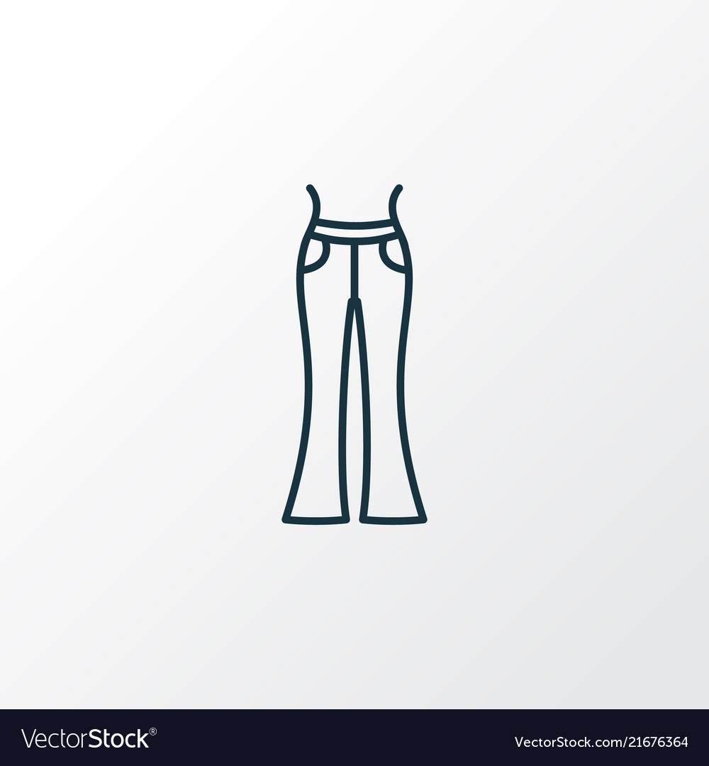 Flared jeans icon line symbol premium quality